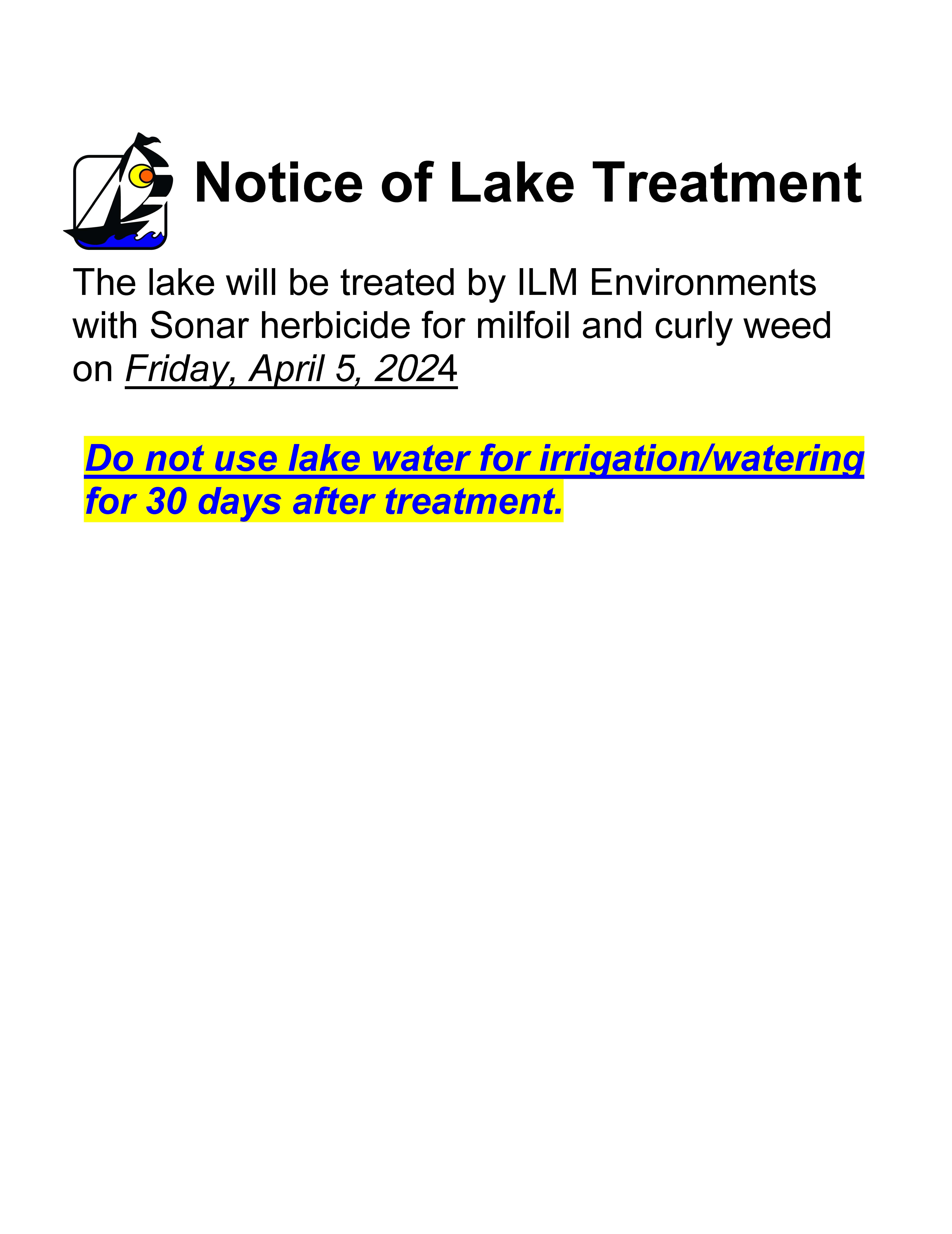 4-5-2024 Lake Treatment Notice