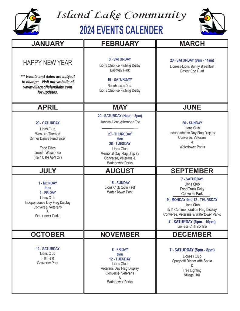VOIL Community Group Events Calendar 2024