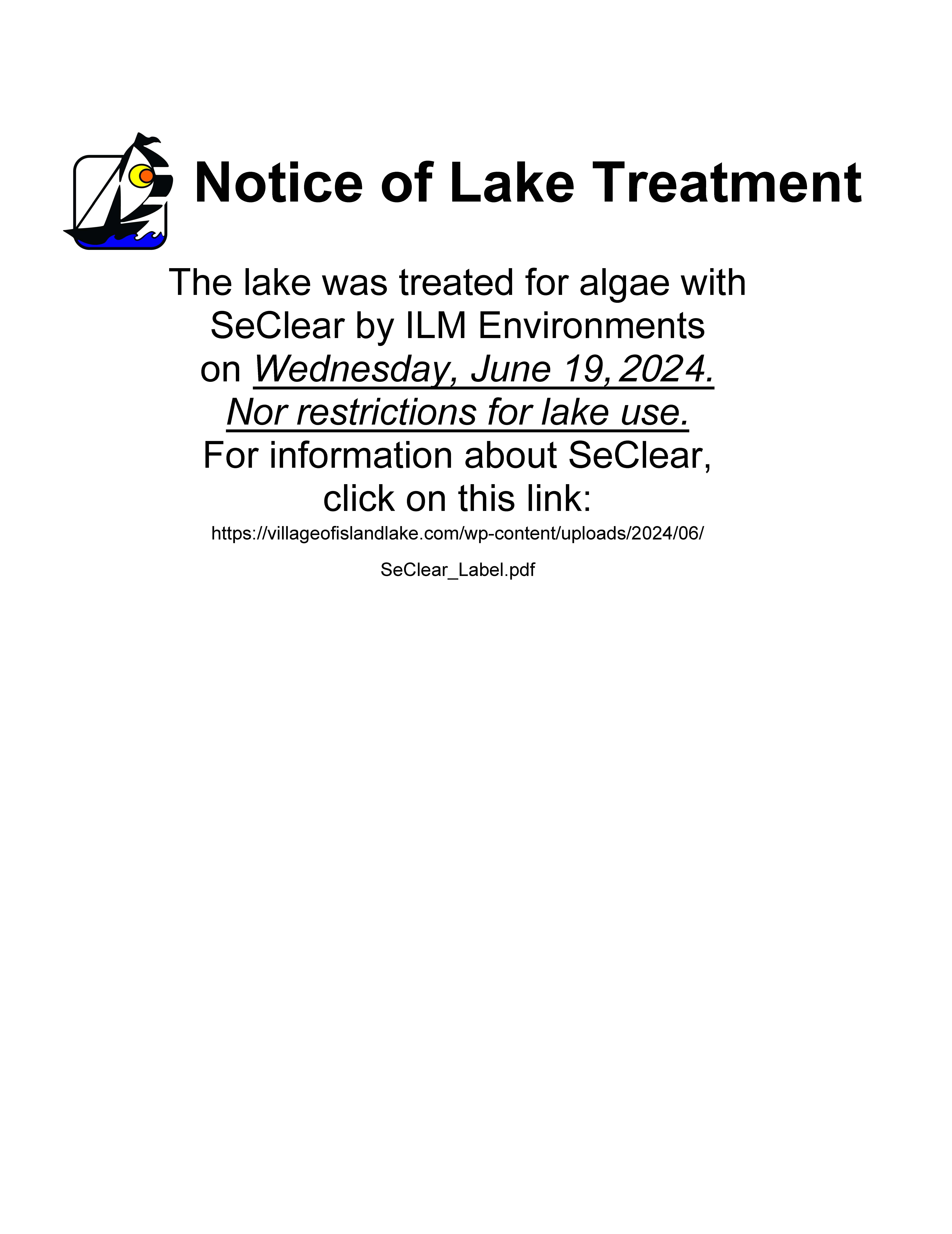 6-19-2024 Lake Treatment Notice