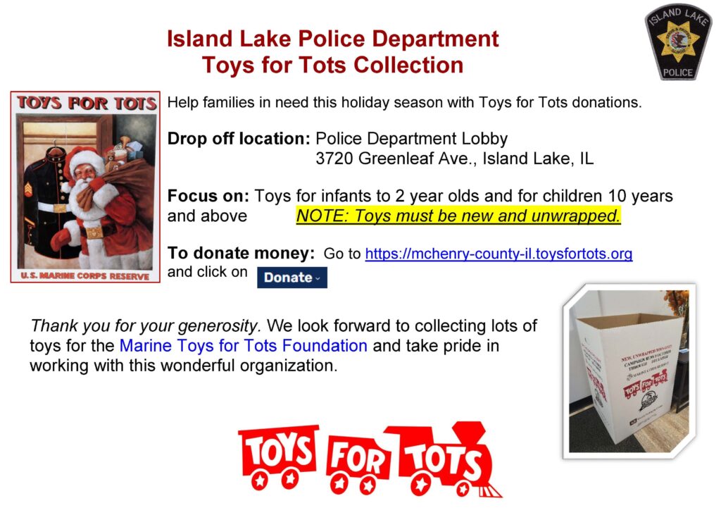 Police Dept 2024 Toys for Tots flyer