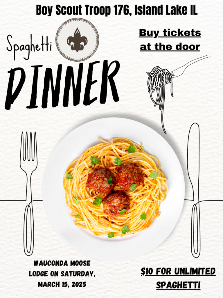 Troop 176 Spaghetti Dinner Flyer 2025