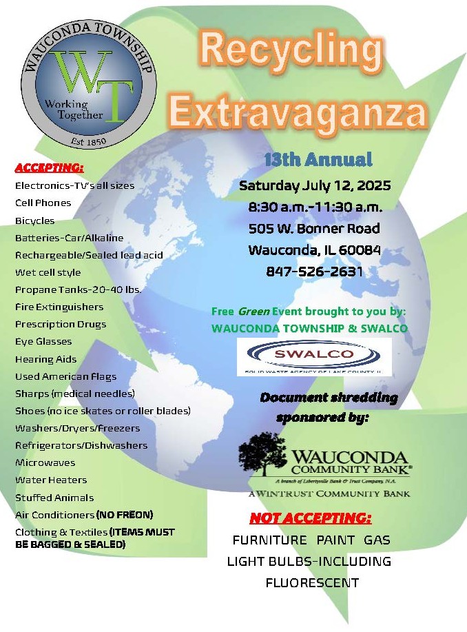 2025 Wauconda Township Recycling EXTRAVAGANZA FLYER