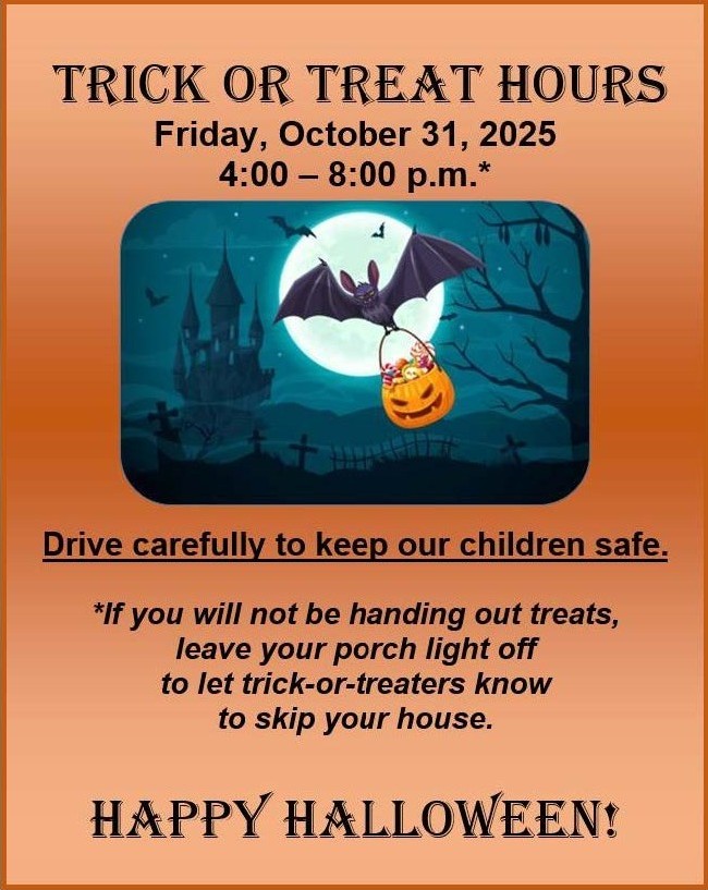 2025 Trick or Treat Hours for posting