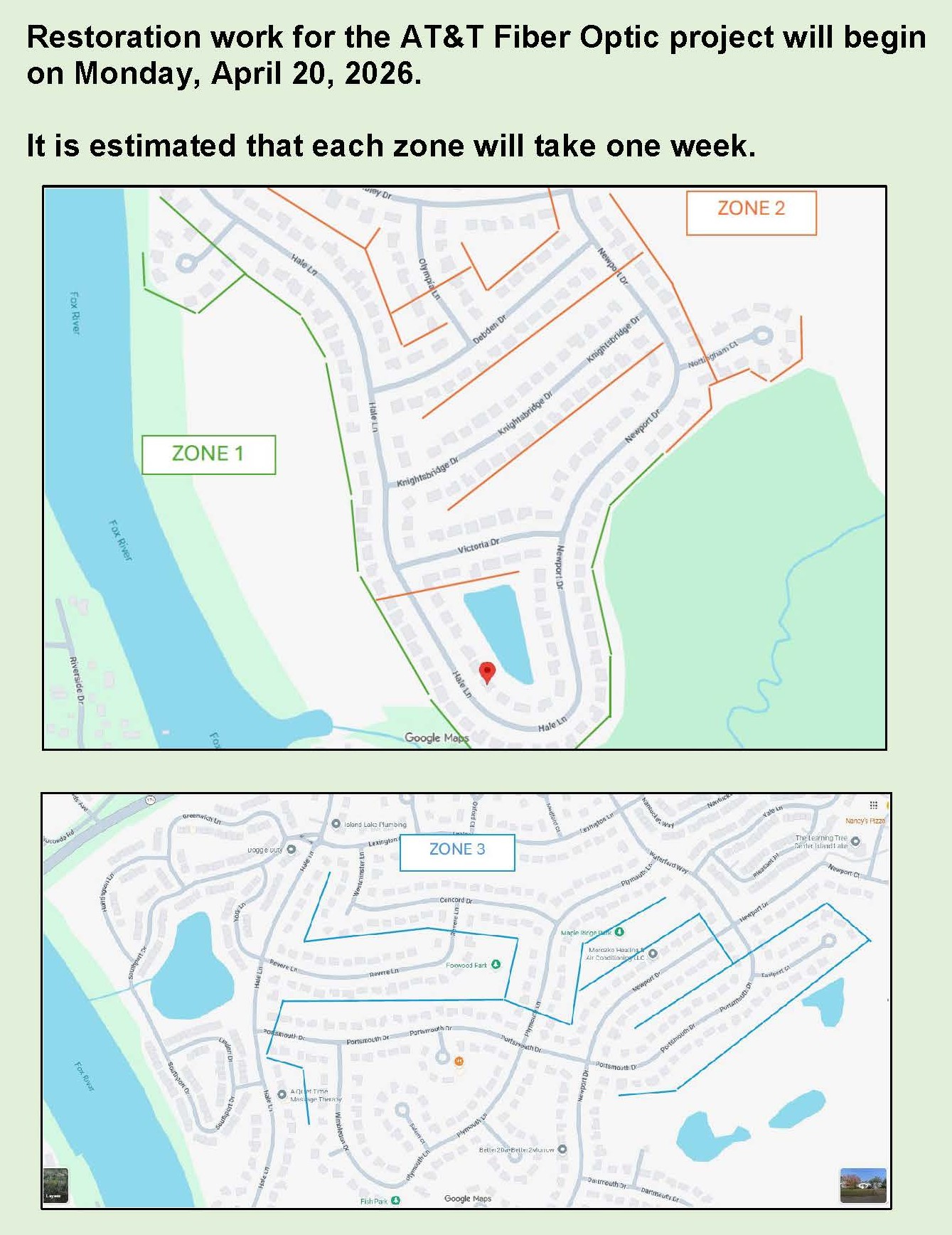 AT&T Fiber Optic Restoration Work